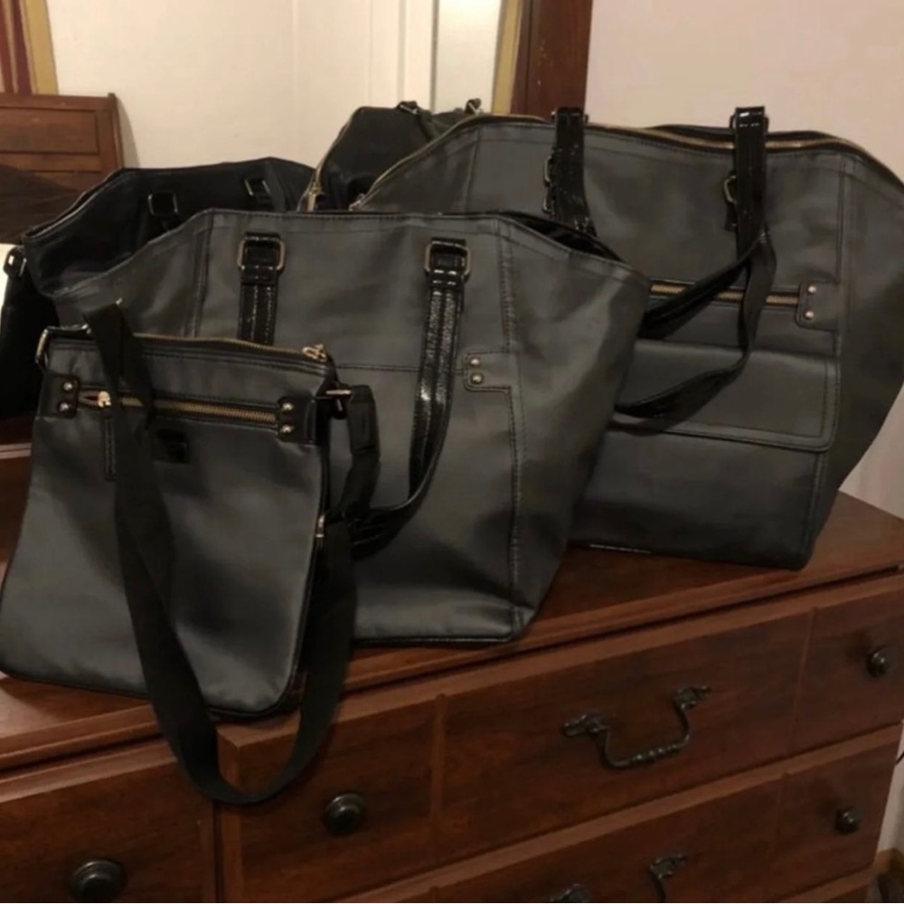 Victoria’s Secret Black Tote Bag Set 3-Piece VS Shoulder Bag & Crossbody Bundle